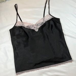 🌸Victoria’s Secret Silky Black Lace Trimmed Chemise Size M
